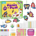 JMMICO 81 PCS 3D Art Paint & Puff Set, Mess-Free Crafts for Kids Ages 4-8-12, Glow-in-the-drak Aqua Puffs, Gifts for Girls Boys, Creative & No Mess Painting Crafts for Kids 4 5 6 7 8 9 10 Year Old