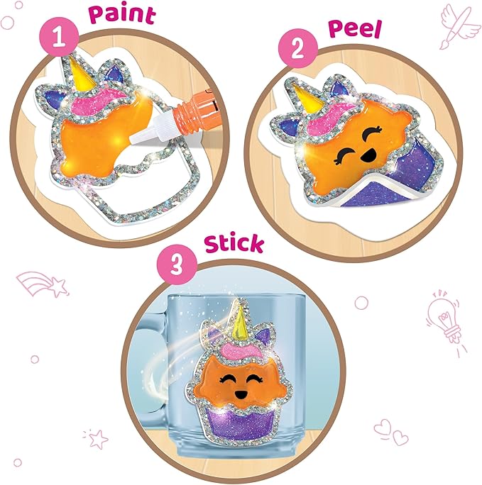 Imagimake DIY Jelly Stickers - Unicorn | 25+ Sticker Templates, Glass Paint | Art Kit for Kids Ages 3-7 | Craft Kits for Toddlers | Kids Activities | Unicorn Gifts for Girls Age 3,4,5,6,7 Years Old