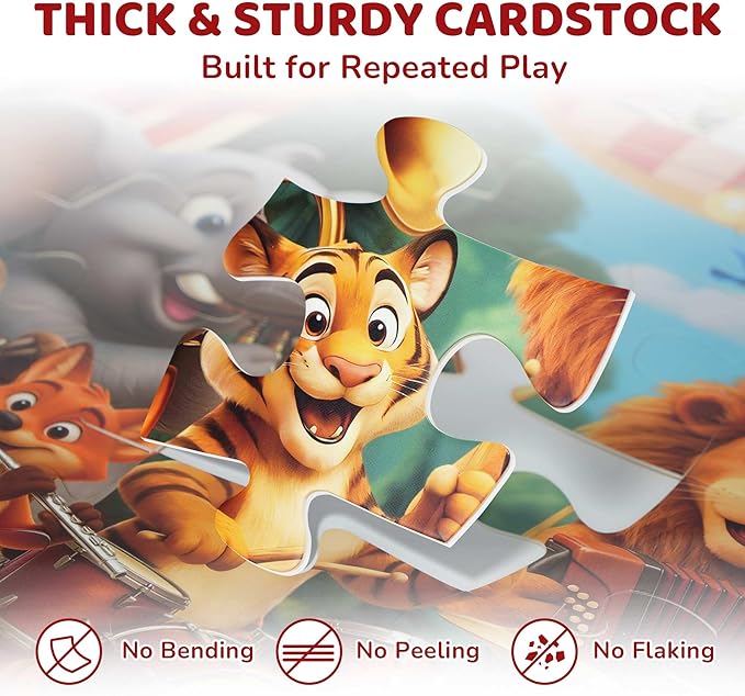 BenBen Floor Puzzles for Kids, 48 Piece 2 x 3 feet Forest Animals Puzzles for Kids Ages 4-6, Large Jigsaw Puzzles for Toddlers, Gift for Boys Girls