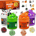 Halloween Slime Party Favors Supplies for Toddlers 8 PCS,Boo Basket Goody Gift Bag Stuffers for Kids,Non Candy Trick or Treat Toys Items,Small Carnival Classroom Games Activities Stuff for Boys Girls