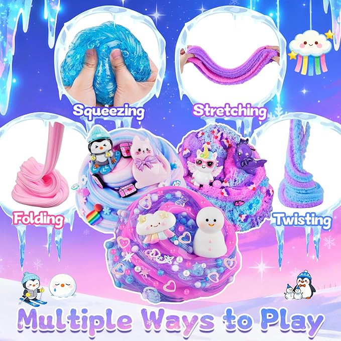 6 Pack Slimes, Slime for Kids Animal Wonderland, Butter Cloud Slime kit for Girls Ages 8-12, Toys for Girls and Boys, Birthday Halloween Christmas Party Favors for Kids Goodie Bag Stuffers