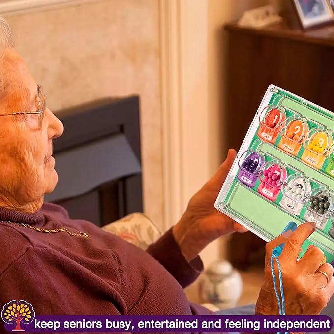 Activities for Elderly with Dementia, Wooden Handhold Dementia Games for Seniors, Easy Magnetic Alzheimers Activities for Parkinson Patients, Memory Care Cognitive Puzzle Matching Board (Green)