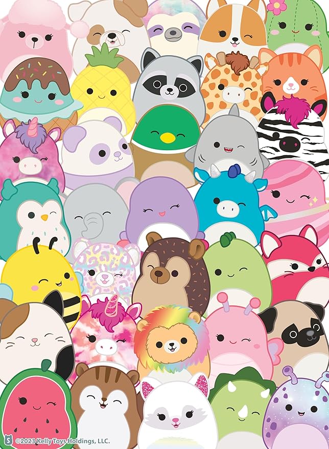 Buffalo Games - Squishmallows Buddies 100 Piece Jigsaw Puzzle, Family Puzzle Ages 6+, Made in USA, Recycled Premium Board, Full-Color Poster