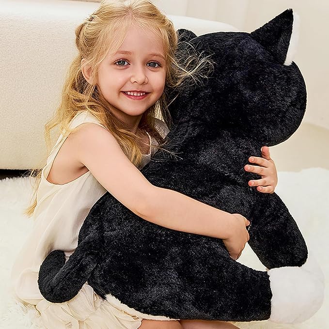 JOD® 27 Inch Weighted Black Cat Plush, Weighted Black Cat Stuffed Animal, 5 Lbs Cute Plushies Soft Pillow Toy Gift Cuddle Plushies Pillow Giant Cat for Kids Adults (71 CM)