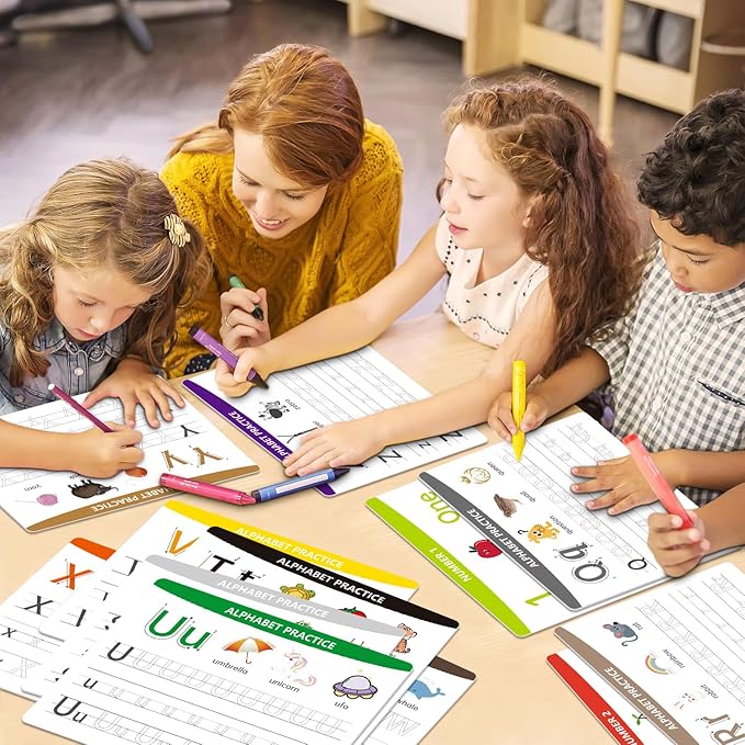 Alphabet & Number Practice Dry Erase Boards A-Z Letters & Numbers 1-10 | Perfect for Preschool, Homeschool & Kindergarten Double-Sided 18 Sheets, 36 Pages 11x8.5 Educational Tool