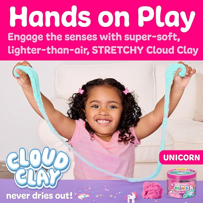 Creativity for Kids Sensory Minis Unicorn Kit | Cloud Clay Sensory Toy for Kids | Spring Crafts | Mess-Free, Screen-Free Travel Activity for Kids (Ages 3+)