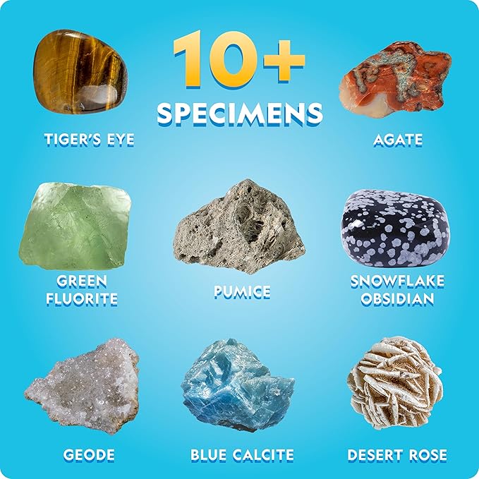 National Geographic Earth Science Kit – 100+ Science Experiments & Activities for Kids, Crystal Growing, Volcano Science Kit, Rock Collection, STEM Project Toy for Boys & Girls (Amazon Exclusive)