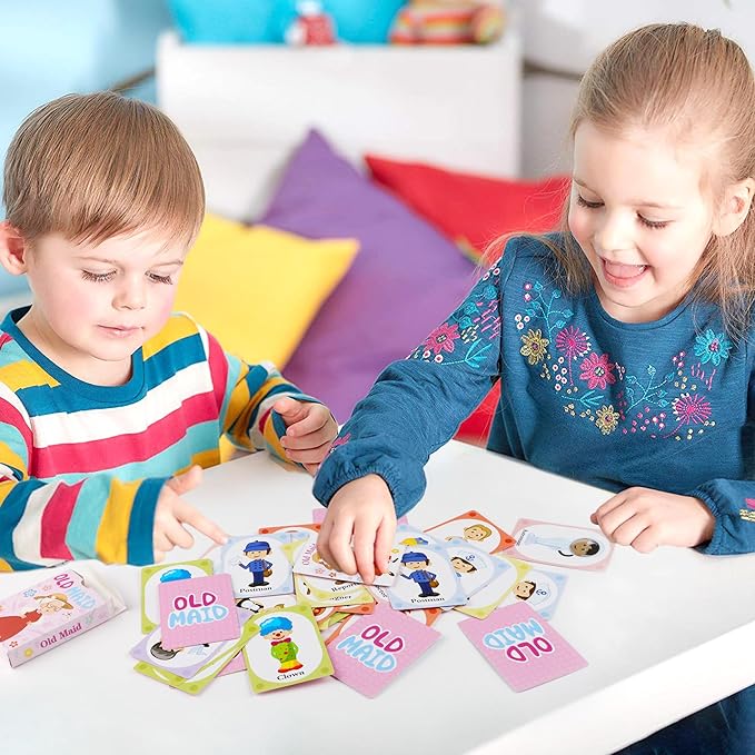 Kids Card Games, Go Fish, Old Maid, Memory Match and Crazy 8s, Go Fish Card Game for Kids 4-8, Fun Toddler Card Games for Family Game Night Party Games, Easter Basket Stocking Stuffers Birthday Gifts