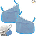 LiXiongBao 2 Pcs Side Sling Stroller Cargo Net,Universal Stroller Organizer Attachment Bag for Storage,Non-Slip and Adjustable Straps Portable Side Sling Storage Mesh Organizer(Blue)