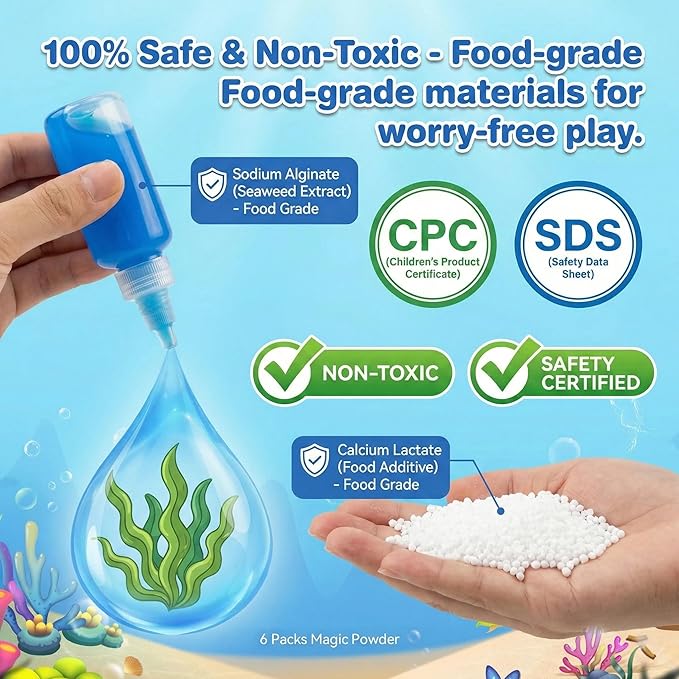Magic Water Elf Toy Kit Refill & DIY Slime Squishy Making Kit for Kids,STEM Arts & Crafts Family Activity,Indoor Rainy Day & Holiday Fun(24 Bottles:12 Colors)