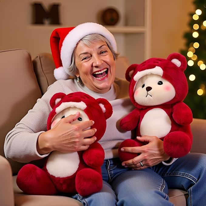 Ryttir Large Teddy Bear Plush - 15.7" Extra Soft Bear Stuffed Animal Hugging Pillow with Rotund Belly,Safety Nursery Decor & Sensory Comfort,Cuddle Companion for Kids(Christmas Gender Neutral Gift)