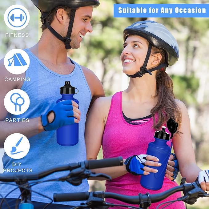 Zubebe 36 Pcs Sports Water Bottles Bulk Squeeze Reusable Bpa-free Plastic Water Bottles End of the Year Gifts Summer Gifts for Students School Travel Hiking Cycling Event Team Gift