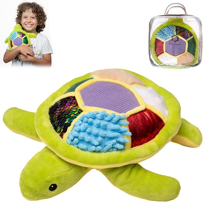 ODOXIA Sensory Turtle Stuffed Animal | Plush Toy | Fidget Stuffed Animal for Kids | Great for Sensory Needs | Pillow Plush for Children