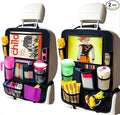 Car Organizer Kick Mats Back Seat Protector, Car Back Seat Organizer with Tablet Holder Pocket for Kids, Travel Accessories with 10 Storage Pockets, 2 Pack