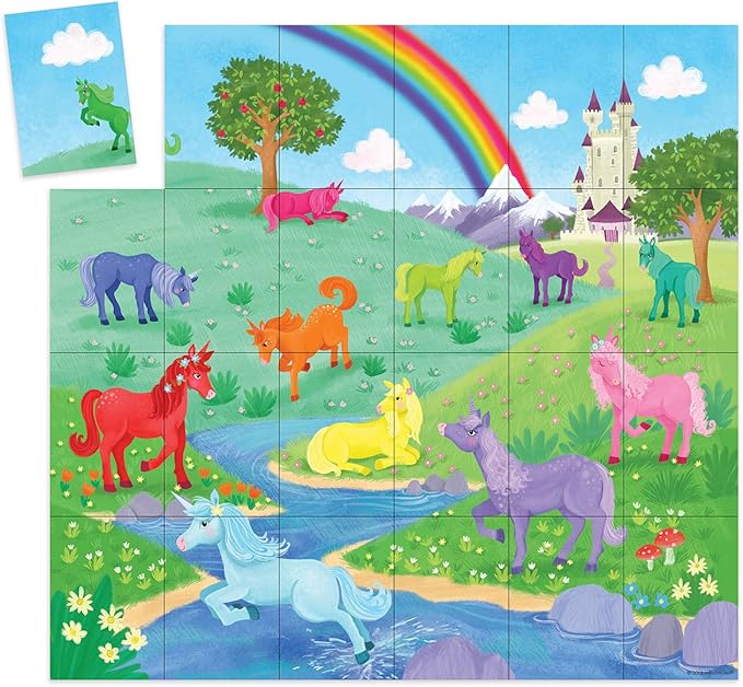 Peaceable Kingdom Unicorn Puzzle and Match Up Game