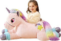 IKASA Giant Unicorn Stuffed Animal Plush Toy,Big Large Jumbo Soft Toys,43" Huge Size Cute Fluffy Plushy Fat Oversized Plushie,Gifts for Kids Girls Boys (43 inches, Pink)