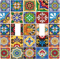 Talavera Mexican Tiles Double Light Switch Cover Plates Decorative 2 Gang Wall Plate Double Toggle Lightswitch Cover
