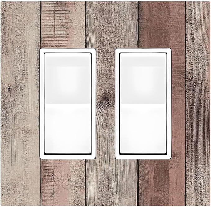 Decorative Outlet Covers Vintage Natural Wood Rustic Cinnamon 2 Gang Double Gfci Rocker Electrical Wall Panels Light Switch Cover Plate For Farmhouse Cabin Decor