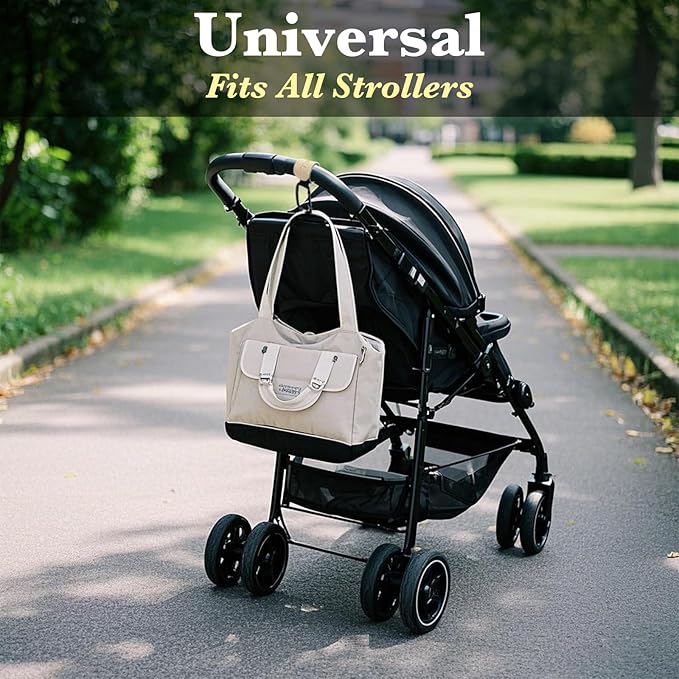 4-Pack Stroller Organizer: 2 Universal Pram Clips with 2 Stroller Hooks | Convenient Travel & Shopping Essentials for Baby Carriage - Light Pink