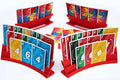 BORICO Card Holders for Playing Cards - 4 Pack Playing Card Holder for Kids and Adults,Stackable Storage Game Card Tray for Arthritis Patients with a Travel Pouch (Red)