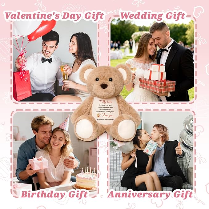 to My Love Teddy Bear for Valentines Day, I Love You Gift for Her, Wife, Girlfriend, Anniversary Engagement Proposal Wedding Valentines Gifts for Women, Valentines Day Gift Ideas 15"