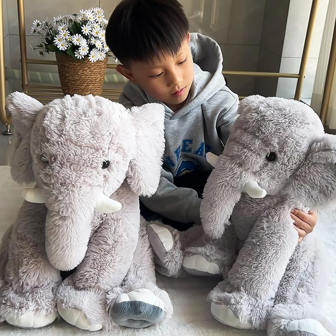 19.2 Inch Large Elephant Stuffed Animals,Clever Elephant Plush Toy for Kids, for Girls and Women,Super Soft Room Decoration(Gray).