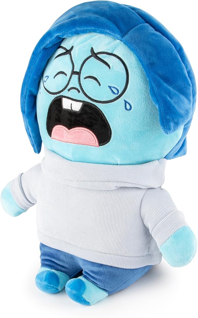 Jay Franco Disney Plush Pillow Buddy - Soft Plushie Stuffed Pillow, 14 Inches, Blue - Sadness