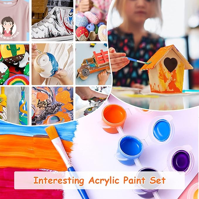 30 Pack Mini Acrylic Paint Set,12 Colors Acrylic Paints Strips for Kids&Adults Craft Paint,420 PCS Kids Painting Kit Container Strips Storage, Perfect for Home Birthday Classroom Party Favors……