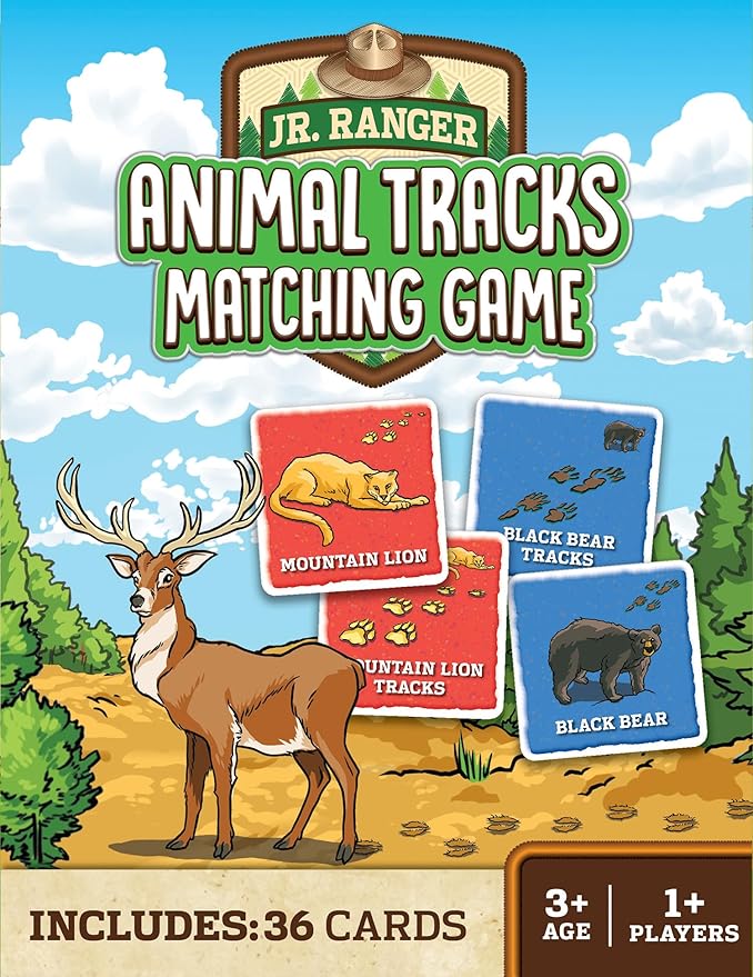 Masterpieces Jr Ranger - Animal Tracks Matching Game - Fun Family Entertainment for Kids and Adults - Educational, Engaging, and Perfect for Game Night, Classroom Activities, and Interactive Play