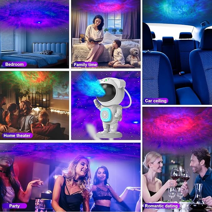Galaxy Projector, Star Projector for Bedroom, Night Lights for Kids Room, Bluetooth Speaker Ceiling Projector for Room Decor, Gifts for Christmas, Girls, Boys, Adults, Birthday