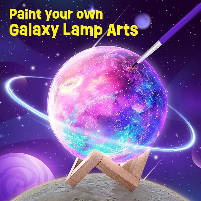 LAOESE Paint Your Own Moon Lamp Kit, Cool Gifts DIY 3D Moon Night Light, Arts and Crafts for Kids Ages 8-12, Space Art Supplies Craft Kits, Girls Boys Birthday Gifts for Kids Ages 3 4 5 6 7 8-12+