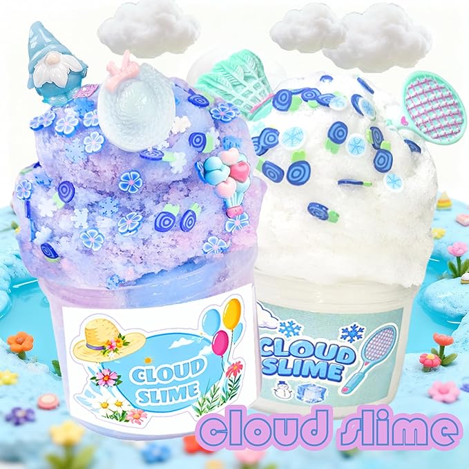 8 Pack Summer Butter Slime Kit for Girls and Boys,Party Favors Stretchy and Non-Sticky, Stress Relief Toy,Soft DIY Slime for Kids Birthday Gift Christmas Stocking Stuffers