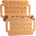 Hulats Learn to Write: Portable Wooden Alphabet Letter Tracing Sensory Pad Board - Toddler Writing Practice for Kids Age 3-5, Montessori Toys for 3+ Year Old, Letter Tracing for Kids 3-5 Writing Tools