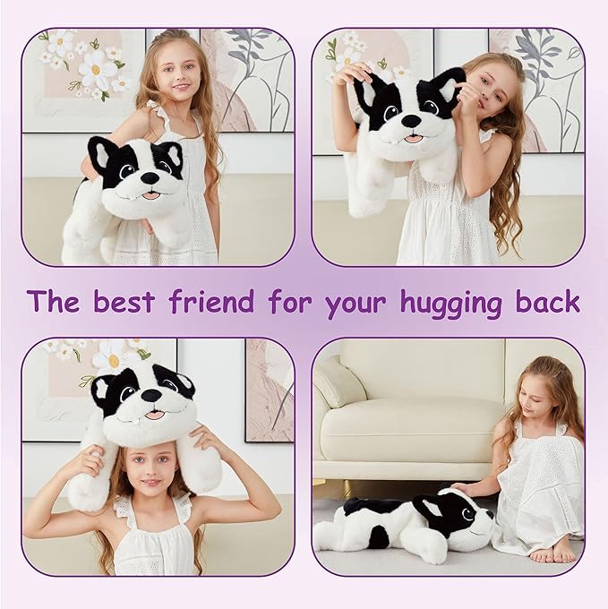 GILFWM 25" 5 lbs Dog Weighted Stuffed Animals :Big Large Weighted Plush Animal，Cute Plushie Pillow Toys,Soft Washable Weighted Plush Pillowfort Gifts for Adults Kids Girls Boys