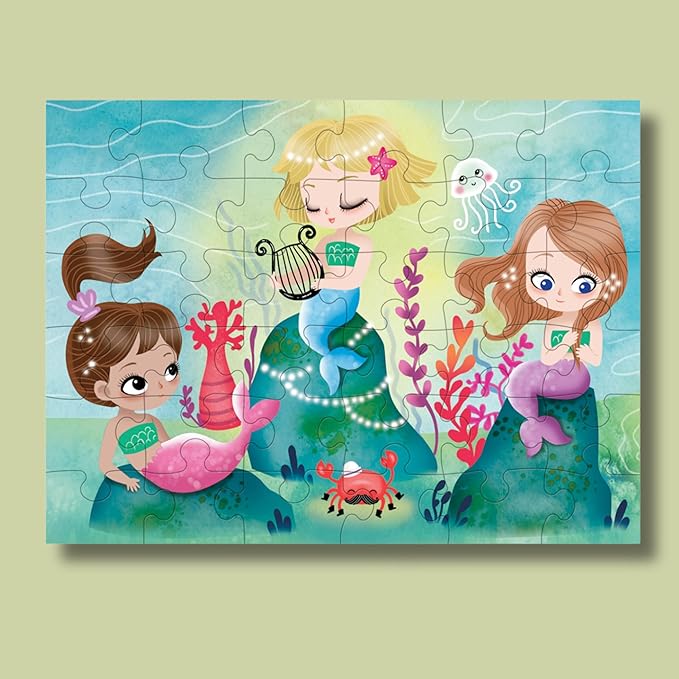 Mudpuppy Mermaids – 36 Piece Puzzle to Go Featuring Vibrant Underwater Scene Perfect Travel Activity for Children Ages 3 and Up