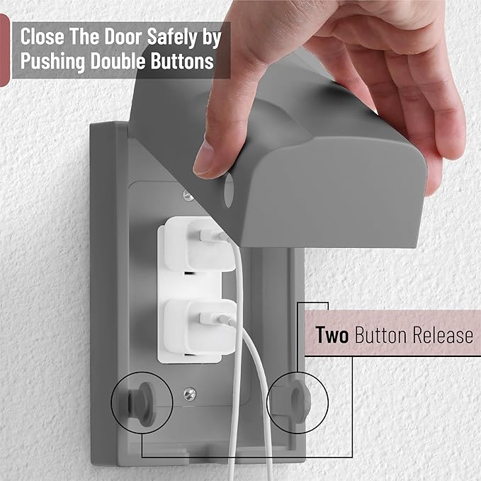 Bates - Baby Safety Outlet Cover Box, Grey, Outlet Covers Baby Proofing, Plug Covers for Electrical Outlets
