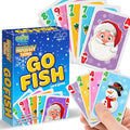 Gamie Christmas Go Fish Playing Cards Games for Kids - Deck of 52 - Christmas Poker Cards with Snowman & Festive Iconic Image Designs - Cute Pastel Colors - Xmas Basket Stuffers for Kids and Adults