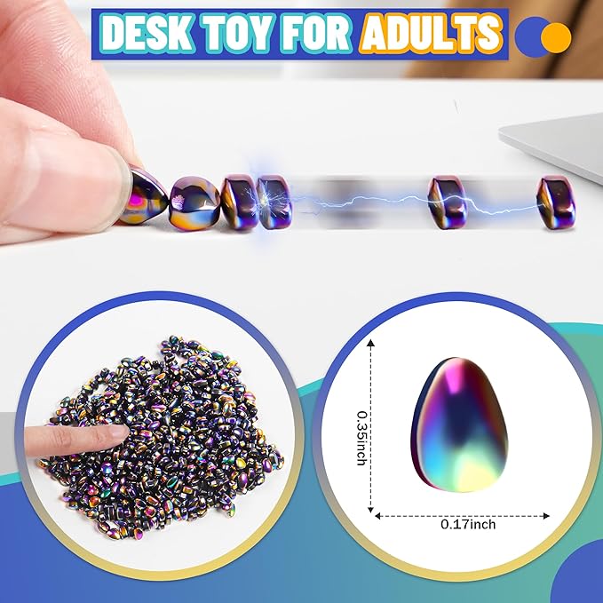 Fidget Toys For Teen Boys Adult, 1000pc Metal Cool Gadgets Gift Quiet Office Desk Sensory Stress Fidgets Beads Balls Stones Toy Anxiety Relief Items For Teen Girls ADHD Autism Autistic Ferrite Putty