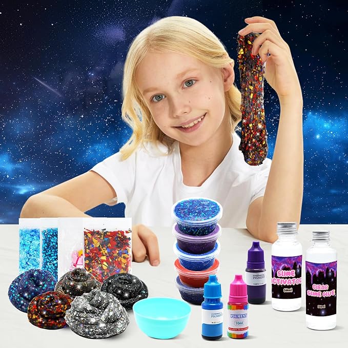 Mini Galaxy Slime Kit for Kids Ages 6–12, DIY Space Slime Set, Fun Cosmic Craft for Creative Play, for Boys & Girls