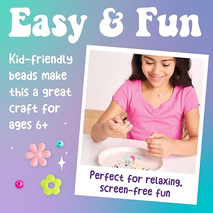 Creativity for Kids Beaded Flower Bracelet Making Kit | DIY Jewelry Craft Kit for Girls | Create 5 Colorful Beaded Bracelets to Wear, Share & Gift | Spring Crafts & Gifts for Mom (Ages 6+)