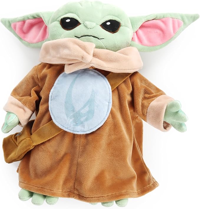 Jay Franco Plush Pillow Buddy - Large Kids Ultra-Soft Stuffed Plushie & Cozy Pillow, Official Licensed Star Wars, 15 Inches, Multi - The Mandalorian Grogu