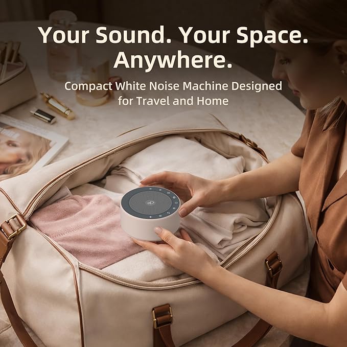 Kipcush White Noise Machine with Night Light – Nursery Sound Machine with Soft Non-Glare Lamp, 30 Soothing Sounds, 8 Color Lights, Up to 8-Hour Timer for Baby & Adults