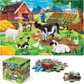 Jumbo Floor Puzzle for Kids,Farm Animals Jigsaw Large Puzzles,48 Piece Barn Puzzle for Toddler Ages 3-5,Children Learning Preschool Educational Toys,Birthday Easter Gift for 4-8 Years Old Boy and Girl