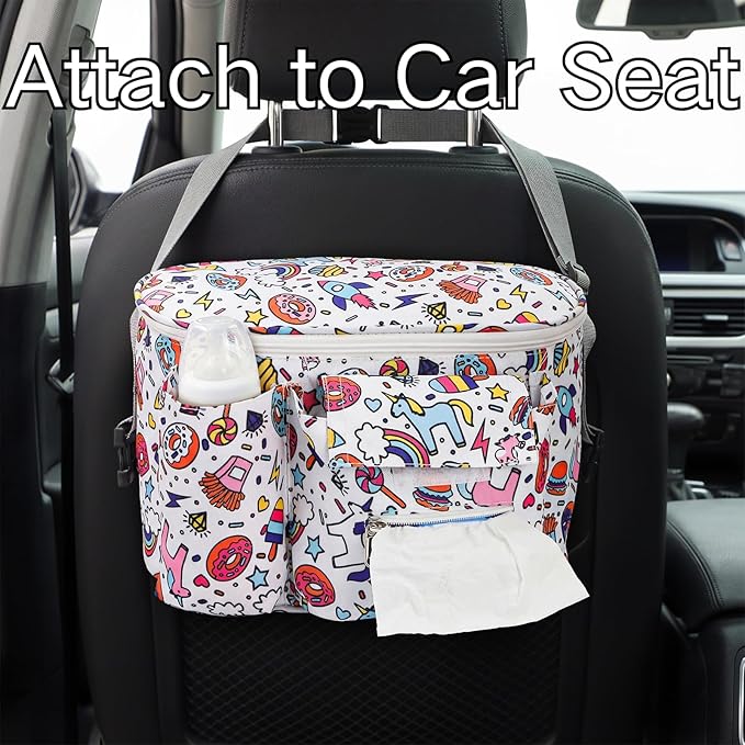 Coloch Universal Stroller Organizer, Large Capacity Multi-purpose Stroller Bag Caddy with Cup Holder Waterproof Stroller Basket for Baby Essentials