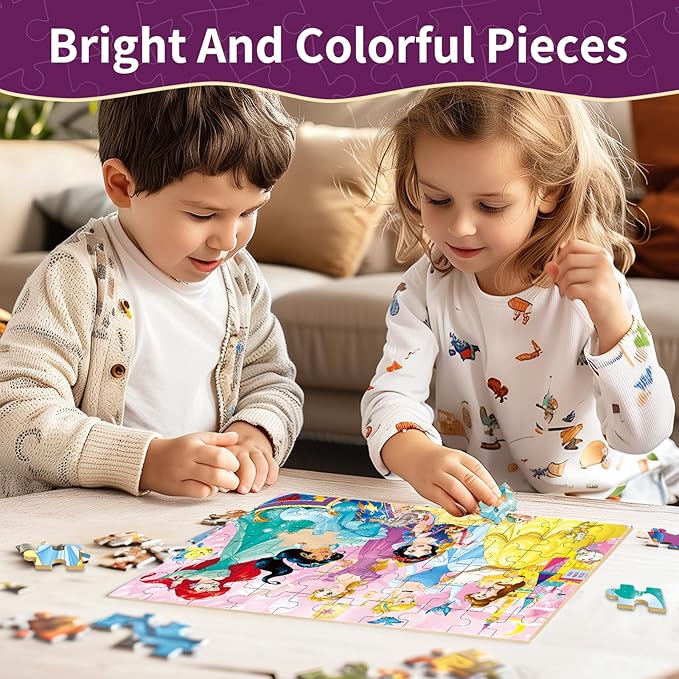 Kids Puzzle Ages 3-8, 60 Piece Jigsaw Puzzles in Metal Box, Educational Learning Toys for Boys and Girls, Premium Puzzle Games