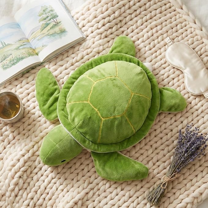 WEIGEDU Large Weighted Sea Turtle Stuffed Animal Plush Toy with Embroidered Eyes, Removable Weight Pack - 28 Inches, 5 lb Soft Cuddly Toy for Kids and Adults