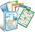 GRANDLMOON 5 Portable Travel Game Activities Pad On The Go Plane Trip Pen Pencil and Paper Game for Teens 6 x 9-inches (75 Sheets) Version 2