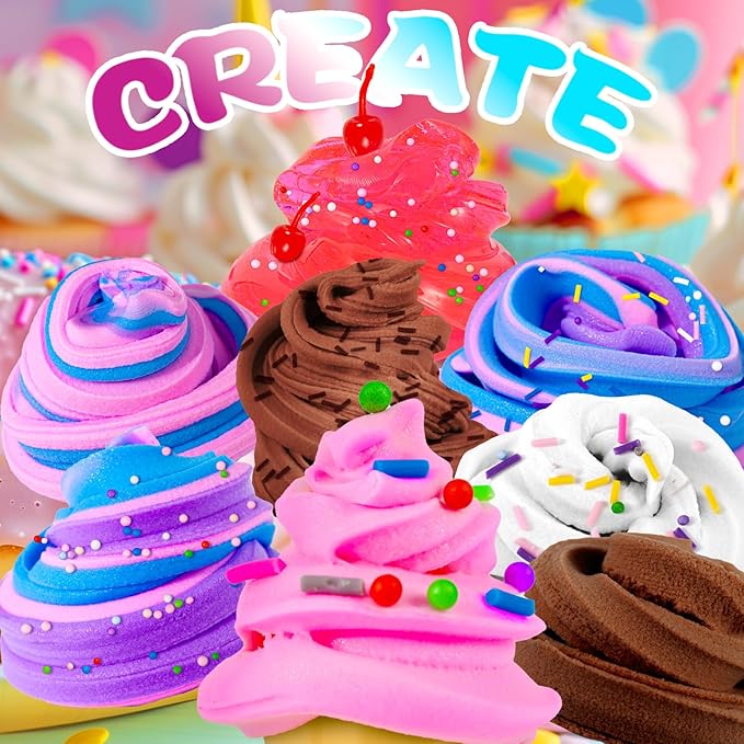 Mini Party Slime Kit for Girls and Boys, Max Party Favors Slime Making Kit to Make Butter Cloud and Foam Slime, Stress Relief Toys, DIY Slime Supplies for Girls and Boys