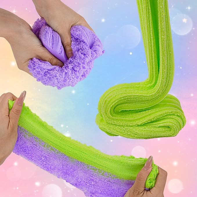 Unicorn Cloud Slime2 Kit 2 Pack - 14oz Soft & Non Sticky Slime Making Kit with Glitter, Dreamy Charms & Slime Add-ins, ASMR Sensory Toys, Perfect Unicorn Gifts for Girls & Boys Ages 4-12