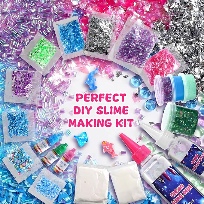 OPLDYRK Slime Kit for Girls Ages 8-12 Mini Butter, Clear, Water, Cloud Slimes, Slime Making Kit for Kids DIY Craft Kits,6 7 8 9 10 Year Old Girl Birthday Gift Cute Stuff